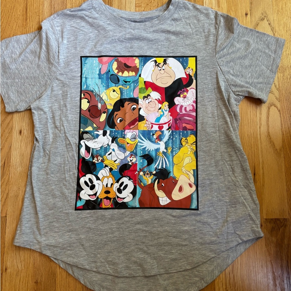 DISNEY 100 Gray Junior  XL (15-17) Cartoon Character T-Shirt